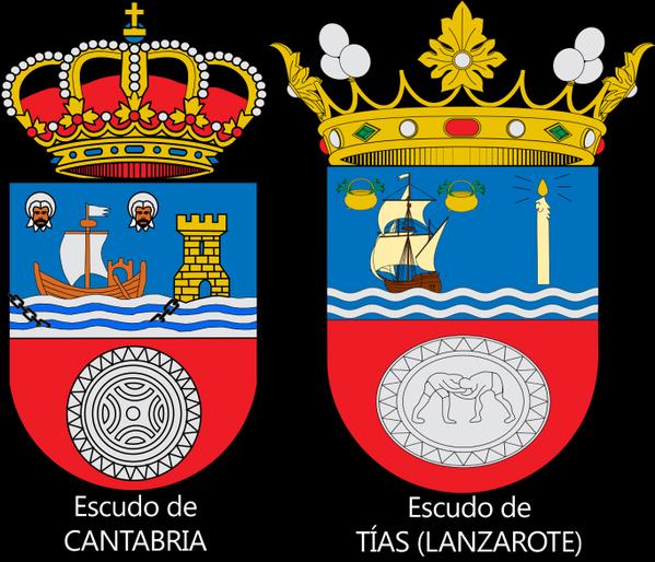 Escudo de Cantabria y el escudo de Tías (Bruno Cendón)