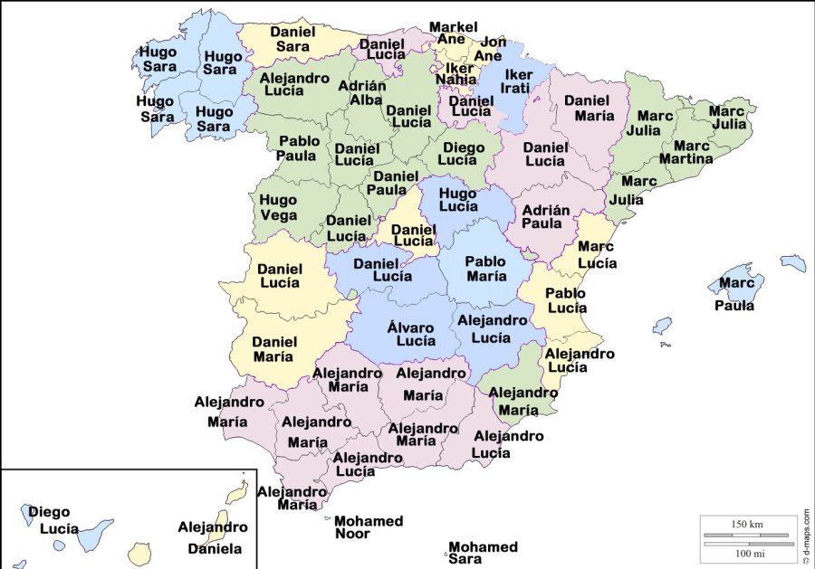 Mapa nombres España