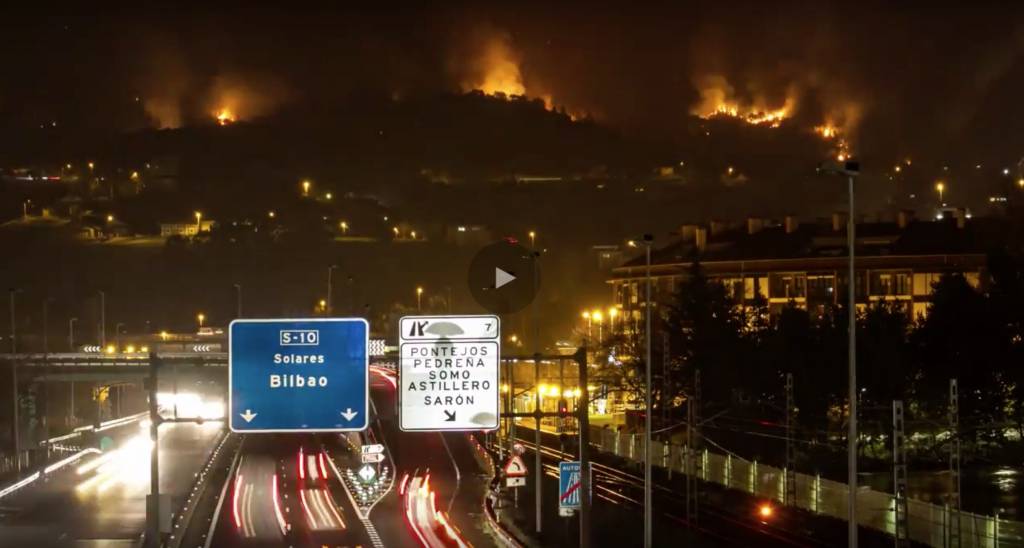 Timelapse de Mario Setién sobre los Incendios de Cantabria