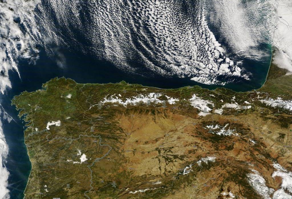 Foto satélite de la Cornisa Cantábrica