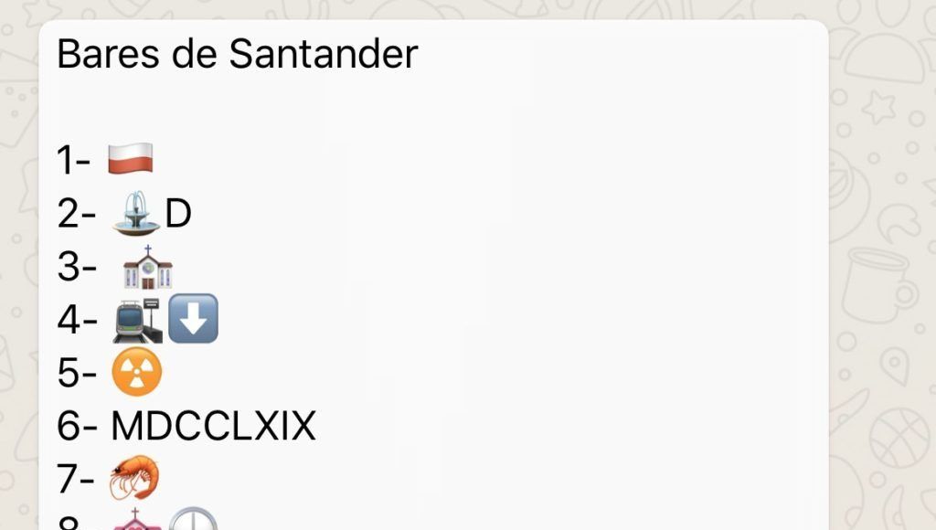 RETO: LOS BARES DE SANTANDER EN EMOJIS Y SOLUCIÓN