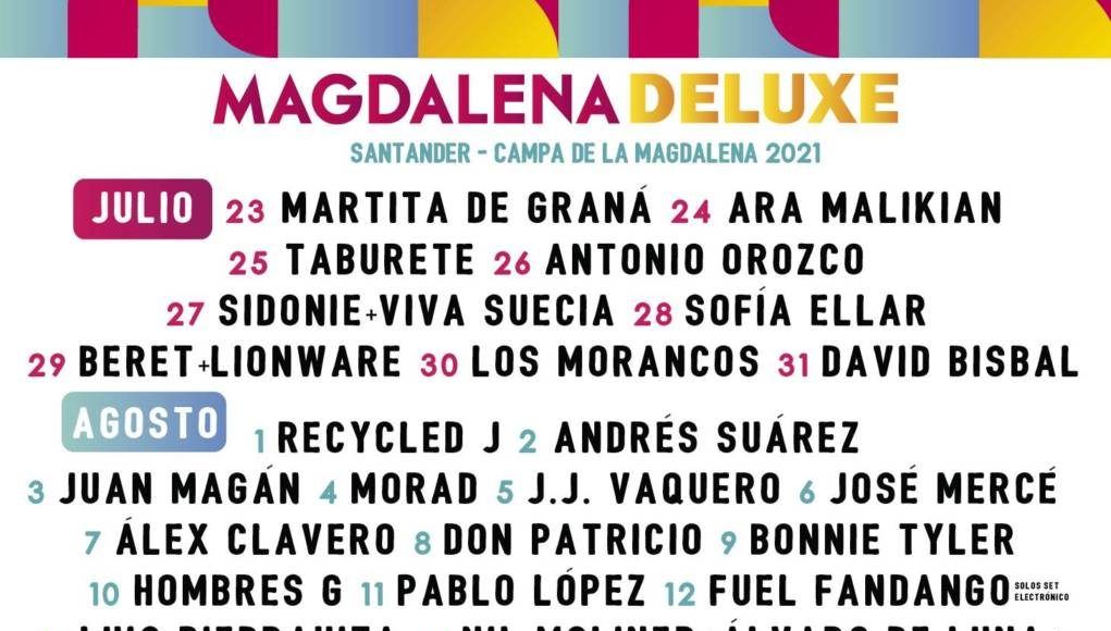 Cartel Magdalena Deluxe - Conciertos de la Semana Grande de Santander 2021