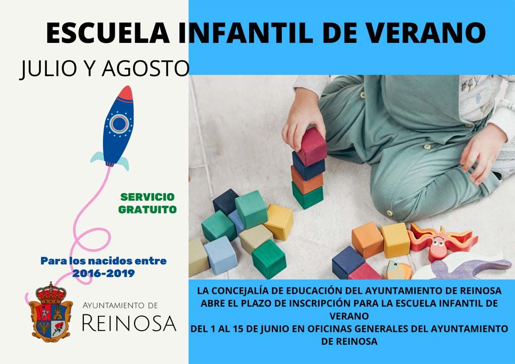 El Ayuntamiento abre mañana el plazo de inscripción en la Escuela Infantil de Verano