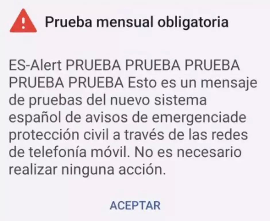 SMS de prueba de catástrofes Cantabria