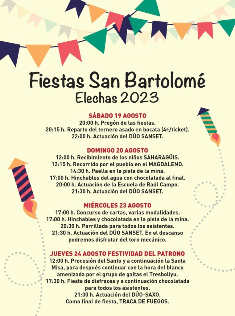 Fiestas San Bartolomé – Elechas 2023