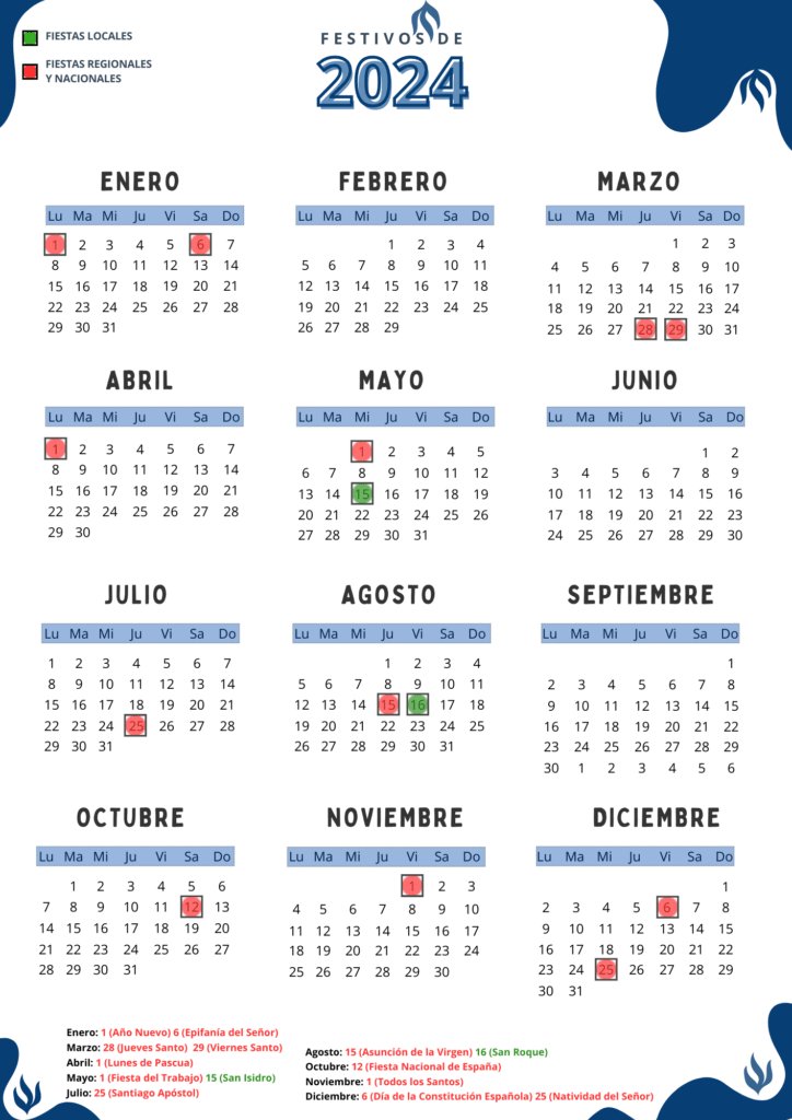 Festivos 2024: calendario