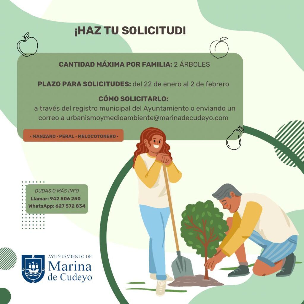 Reparto de árboles en Marina de Cudeyo