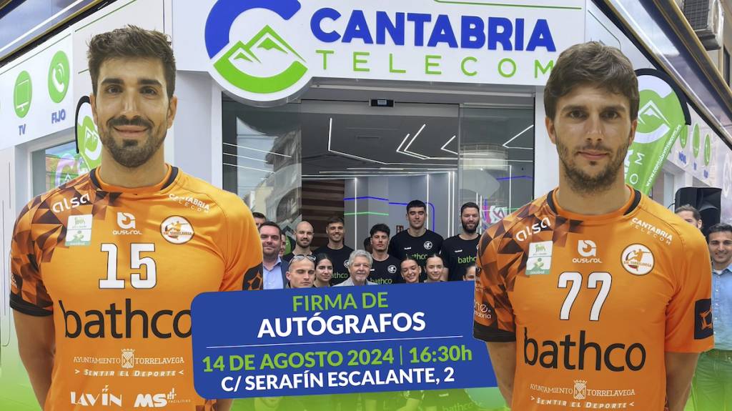 Nicolai Colunga y Juanjo Fernández, protagonistas de la firma de autógrafos en Cantabria Telecom