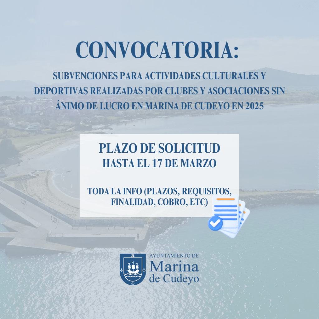 Convocatoria de Subvenciones para Actividades Culturales y Deportivas 2025 Convocatoria de Subvenciones para Actividades Culturales y Deportivas 2025