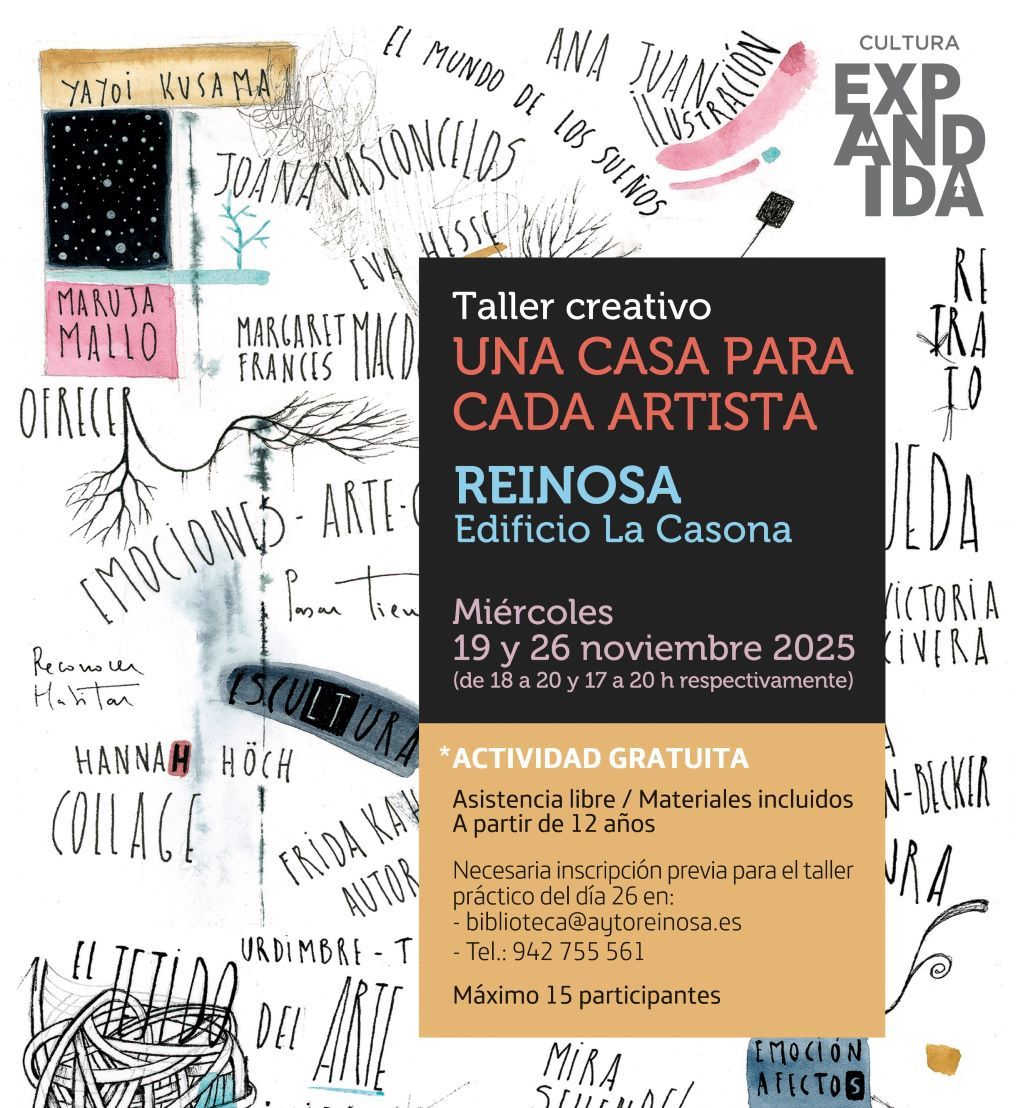 Cultura Expandida traerá a Reinosa el taller creativo sobre arte “Una casa para cada artista”