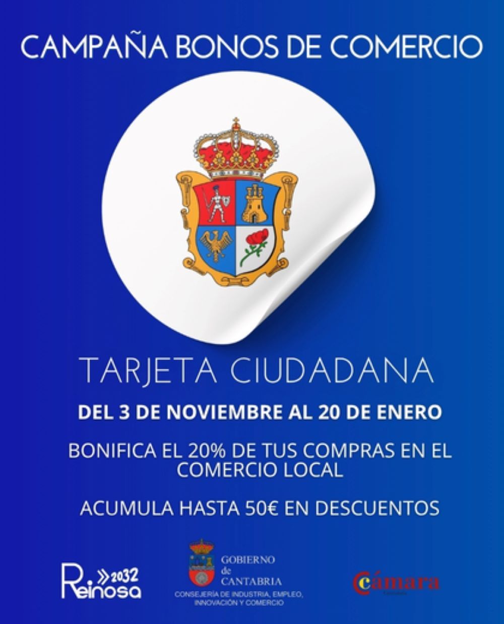 El Ayuntamiento de Reinosa inyecta más dinero a la campaña de bonos de comercio de la Tarjeta Reinosa Plus