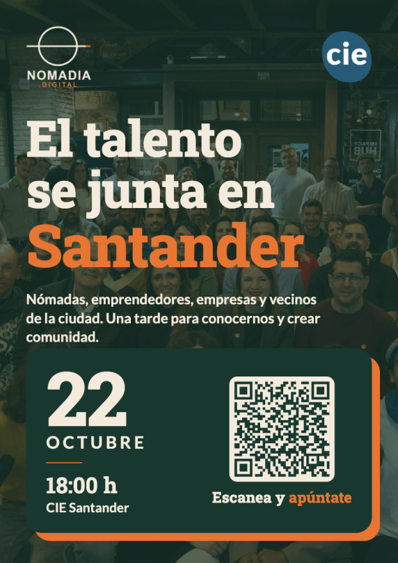 El CIE acogerá mañana el evento ‘Santander, destino para el noticias/imagen-asociada/2026/10/santander_nomadia.png